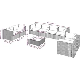 vidaXL Garten-Lounge-Set 9-tlg. braun