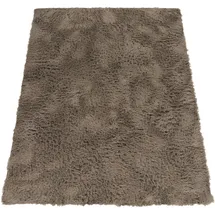 KADIMA DESIGN Hochflor Teppich Shaggy waschbar Unifarben Schlafzimmer schmutzabweisend Taupe Rechteckig 160x220 | 100% Polyester | Florhöhe: 33 mm | pflegeleicht