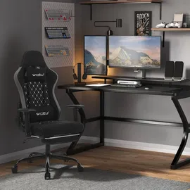 Woltu Gaming-Stuhl Ergonomisch Schwarz/Grau PC