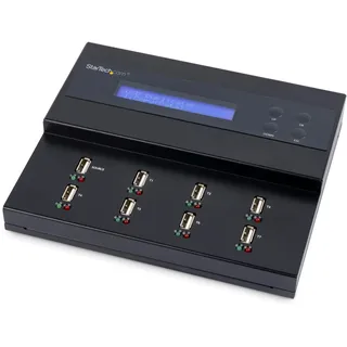 Startech StarTech.com 1:7 USB Stick Klonstation und Löscher, Kopierer für mehrere USB Laufwerke, System and File und Sector-by-Sector Kopieren, 1,5 GB/min, Single und 3-Pass Löschen, LCD Display (USBDUP17)