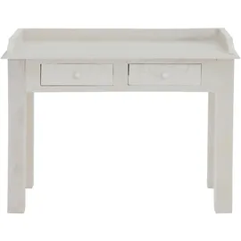 Home Affaire Schreibtisch HOME AFFAIRE "Lavin", beige (cremefarben), B:111cm H:81cm T:57cm, Tische, Schreibtisch, Mangoholz, mit dekorativen Schnitzereien, Handgefertigt, Breite 111 cm