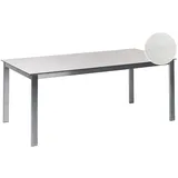 Beliani Gartentisch Weiß 180 x 90 cm Edelstahlgestell Modern Garten Terrasse Ausstattung Gartenmöbel