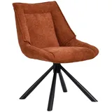 Duhome Lounge Stuhl Chenille Schminktischstuhl 180° Drehbar Esszimmerstuhl Modern für Wohnzimmer Schlafzimmer Büro, Orange