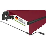 empasa manuelle Gelenkarmmarkise Markise Start Sonnenmarkise Sonnenschutz Alu/Polyester komplett vormontiert, in verschiedenen Größen und Farben, Farbe:weinrot, Größe:350 x 250