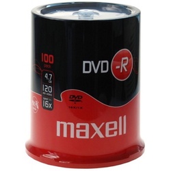 Maxell DVD-Rohling 100 Maxell Rohlinge DVD-R 4,7GB 16x Spindel
