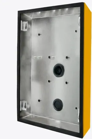 DoorBird D2109V/D2111V/D2112V/D2113V/D2114V Aufputz Montagerückgehäuse Goldgelb, Edelstahl, pulverbeschichtet, seidenmatt