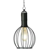 MARELIDA LED Solar Hängeleuchte rund Industrial Look warmweiß schwarz