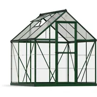 CANOPIA Hybrid Alu grün Polycarbonat 0,7 mm/Dach HKP 4 mm 3,4 m2 inkl. Stahlfundament