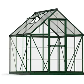 CANOPIA Hybrid Alu grün Polycarbonat 0,7 mm/Dach HKP 4 mm 3,4 m2 inkl. Stahlfundament