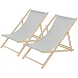 ECD Germany Sonnenliege 117 x 52 x 83 cm Hellgrau