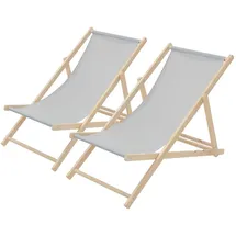 ECD Germany Sonnenliege 117 x 52 x 83 cm Hellgrau
