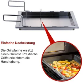 chefgastro Grillplatte 39,7 x 48,7 cm Edelstahl silber