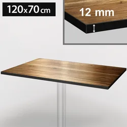 HPL Tischplatte | Eiche | B:T:H 120 x 70 x 1,2 cm | 100% HPL | Tischplatte Outdoor, Bistro Tischplatte Garten, Topalit Tischplatte
