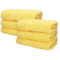 Betz 6 Stück Saunatücher Saunatuch Saunahandtuch Set Premium 100% Baumwolle Frottier XXL Badetuch Strandtuch Größe 70x200 cm Farbe gelb