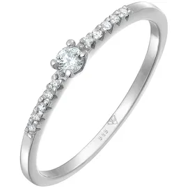 Elli DIAMONDS Diamant Verlobung Hochzeit (0.11 ct) 585 Weißgold Ringe Damen