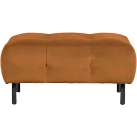 Woood Hocker Lloyd Samt, modernes Design, quadratisch, Rost, gepolstert, Metallgestell schwarz