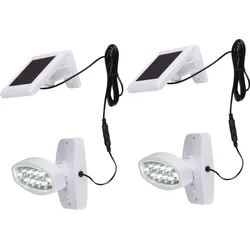 2er Set LED Solar Außen Leuchten Bewegungs Senor Wand Strahler Einfahrt Beleuchtung