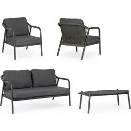 BIZZOTTO Miravet Garten-Lounge-Set Aluminium grau/grün