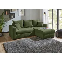 Ecksofa JOCKENHÖFER GRUPPE "Elmau L-Form, B: 235cm", grün, B:235cm T:90cm, Korpus: 100% Polyester;Kissen: 100% Polyester, Sofas, Ecksofa, mit Bettfunktion, Bettkasten & 2 Zierkissen, Topseller