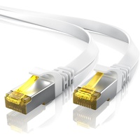 Primewire CAT.7 Netzwerkkabel flach - Ethernet Gigabit Lan Kabel RJ45 - Patchkabel - komp. CAT.5 CAT.6 CAT.8 (U/FTP, CAT7, 20 m), Netzwerkkabel