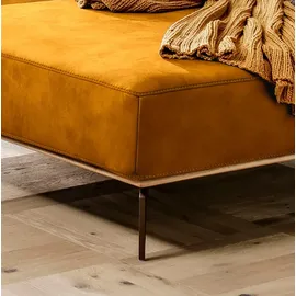 W.Schillig Ecksofa "run, Designsofa mit tollem Sitzkomfort, bequem, L-Form", gelb (brandy s37), B:319cm H:88cm T:178cm, Longlife Xtra-Leder Z73: Naturwalkleder der Luxusklasse aus den erlesensten Rohhäuten.
