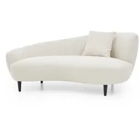 Atlantic Home Collection Olivia Chaiselongue Massivholz, Creme, 176B x 97T x 76H cm