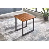 Baumkanten Esstisch Akazie/cognac 80 x 80 cm schwarz ESRA - Braun