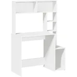 vidaXL Schreibtisch mit Regal Weiß