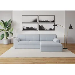 Ecksofa DOMO COLLECTION "Topper L-Form", blau (pastellblau), B:245cm T:155cm, Sofas, mit Recamiere, wahlweise mit Schlaffunktion