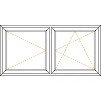 Meeth Kunststofffenster 100 x 120 cm 2-flg. Dreh/Dreh-Kipp Stulppfosten weiß