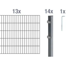 GAH Alberts Doppelstabmattenzaun 2600 x 80 cm Anthrazit