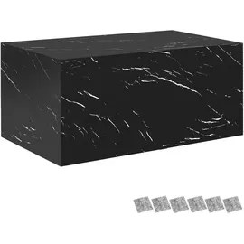 Tectake Couchtisch Marmor Optik Schwarz Holz 90 x 50 x 40 cm