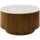 MASSIVMOEBEL24.DE Couchtisch rund Braun Mangoholz 80 x 80 x 45 cm