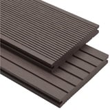 vidaXL Teppichboden WPC Massive Terrassendielen mit Zubehör 10 m2 2,2m Dunkelbraun braun