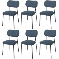 Mendler 6er-Set Esszimmerstuhl HWC-O26, Küchenstuhl Polsterstuhl Stuhl, Cord (330g/m2)