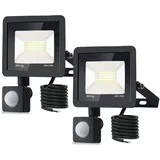 2*led strahler mit bewegungsmelder außen 30W,3000LM LED Strahler Außen mit Bewegungsmelder IP66 Scheinwerferled aussenstrahler bewegungsmelder Kaltes Weiß 3000K Außenstrahler LED Fluter Flutlicht