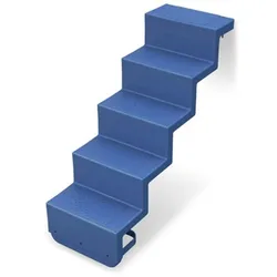 Polyester Treppe Eleganz - Wandbefestigung Azurblau