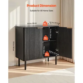 Vevor Buffetschrank 80 x 37,5 x 80 cm Schwarz