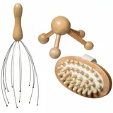 5 Five Simply Smart Massage-Set 3-tlg., Kopfmassage, Rückenmassage, Holz, 174600