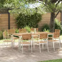 vidaXL Garten Essgruppe 9-tlg. Braun