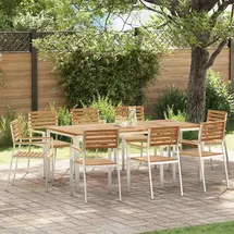vidaXL Garten Essgruppe 9-tlg. Braun