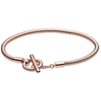 PANDORA Armband Moments T-Bar-Verschluss rosévergoldet 589087C00