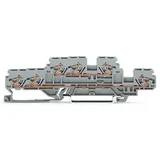 WAGO 870-531 Doppelstock-Durchgangsklemme 5mm Zugfeder Belegung: L, L Grau