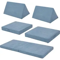 [en.casa] Spielsofa Norhulta 5-tlg. 150x66x46 cm Cord Blau