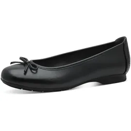 Jana Damen Ballerinas mit Schleife Vegan, Schwarz (Black), 38 EU