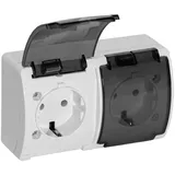 ViPlast Doppelsteckdose IP44 Weiß 2 St.