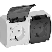 ViPlast Doppelsteckdose IP44 Weiß 2 St.