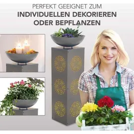 EasyMaxx LED-Dekosäule Beton-Optik Mandala 87cm