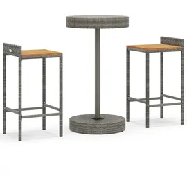 vidaXL Gartenbar-Set 3-tlg. Grau