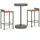 vidaXL Gartenbar-Set 3-tlg. Grau